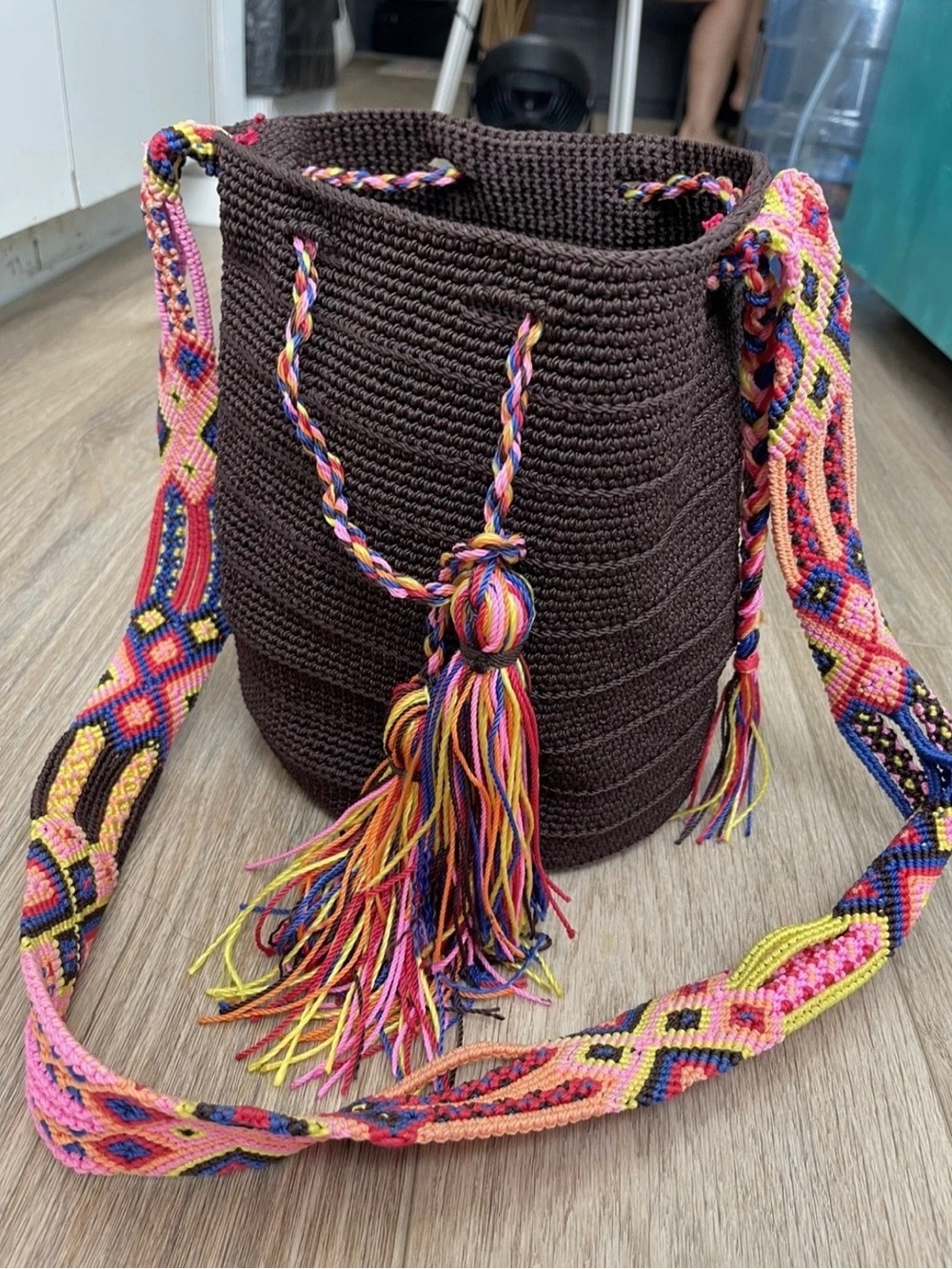 Mexican Women's Handmade Crossbody Brown Bag